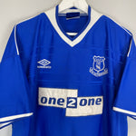 Shop 1999/00 EVERTON HOME SHIRT (XXL) UMBRO, classic football shirts, vintage football shirts & retro soccer jerseys at Cult Kits