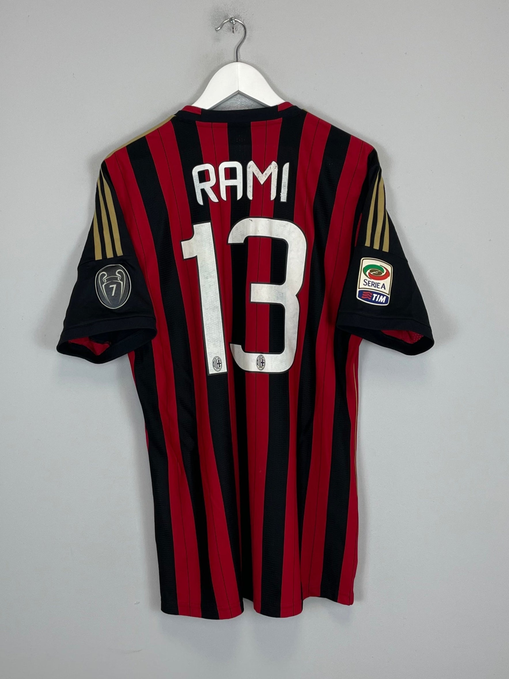 Shop 2013/14 AC MILAN RAMI #13 *PLAYER ISSUE* HOME SHIRT (XL) ADIDAS, classic football shirts, vintage football shirts & retro soccer jerseys at Cult Kits