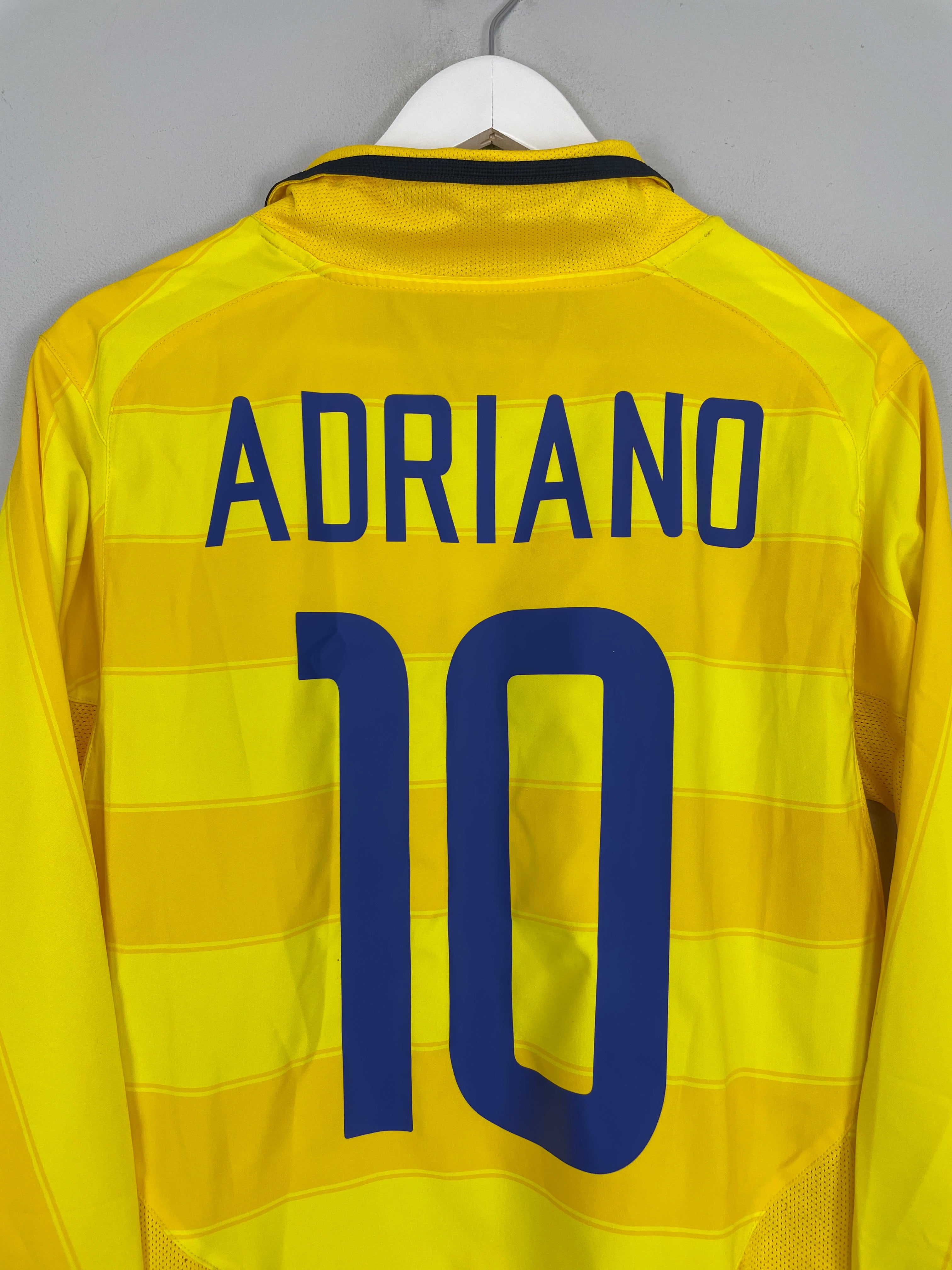 Shop 2003/04 INTER MILAN ADRIANO #10 L/S AWAY SHIRT (S) NIKE, classic football shirts, vintage football shirts & retro soccer jerseys at Cult Kits