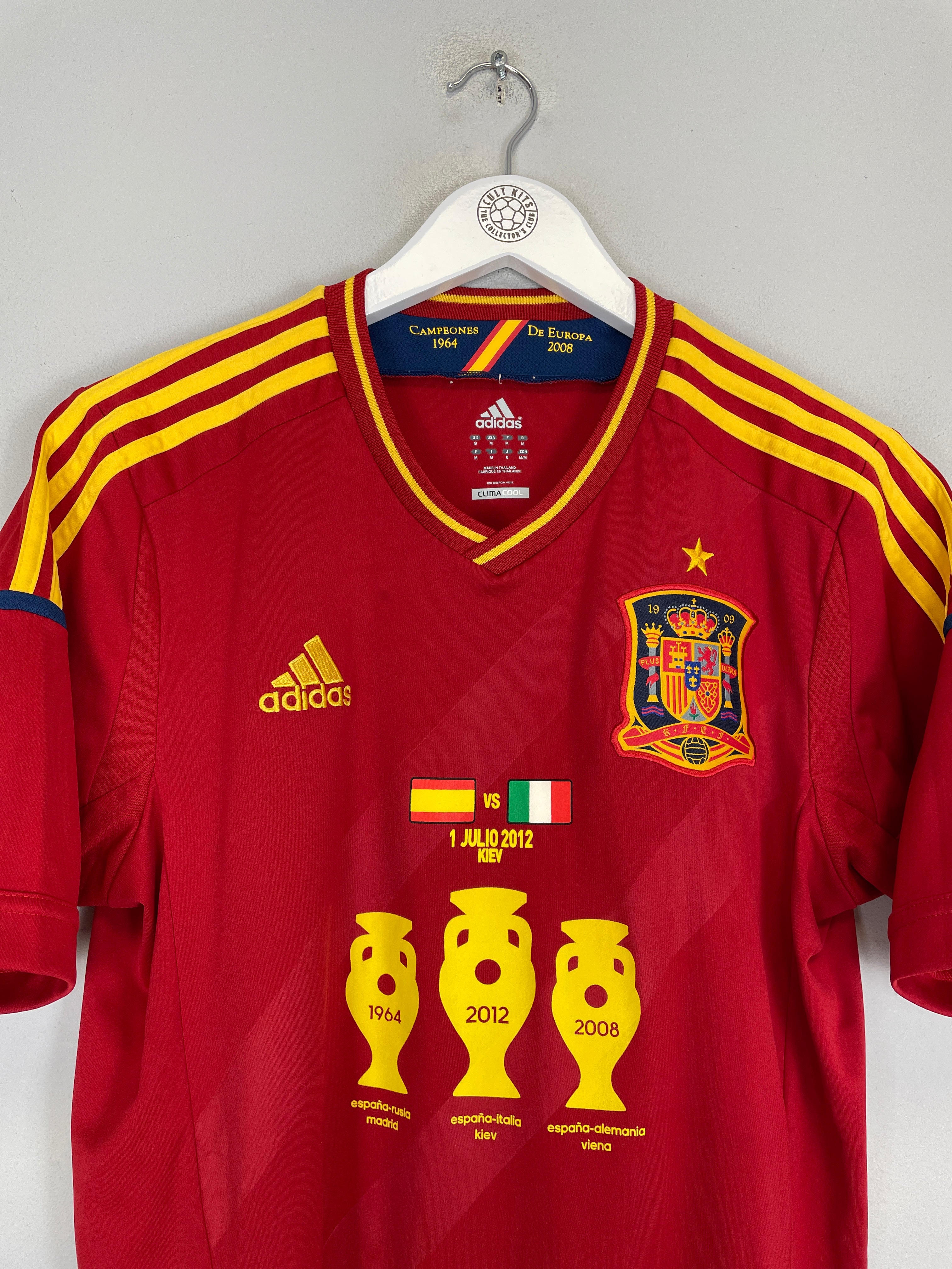 Shop 2012 SPAIN EURO FINAL SHIRT (M) ADIDAS, classic football shirts, vintage football shirts & retro soccer jerseys at Cult Kits