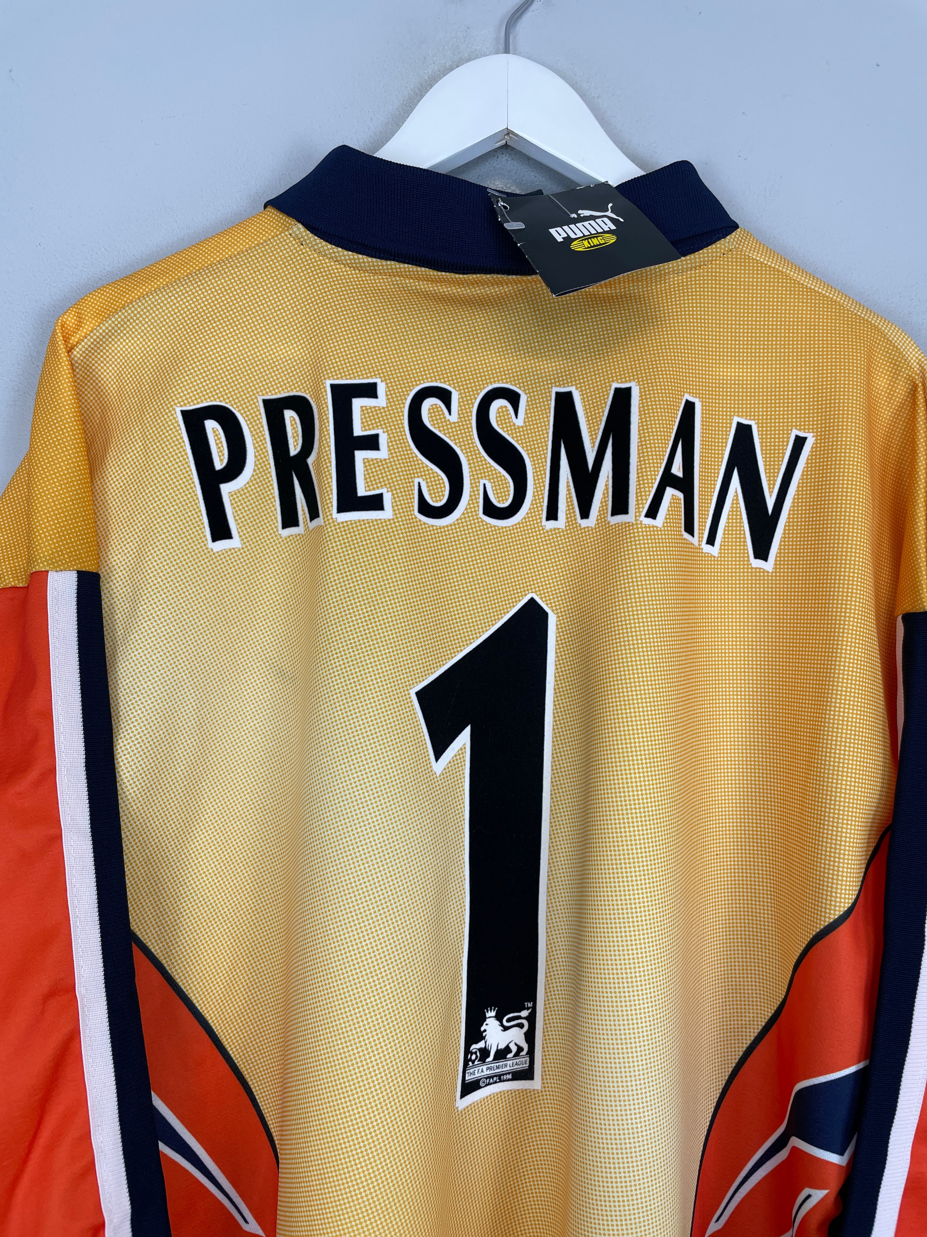 Shop 1997/98 SHEFFIELD WEDNESDAY PRESSMAN #1 *BNWT* GK SHIRT (XL) PUMA, classic football shirts, vintage football shirts & retro soccer jerseys at Cult Kits