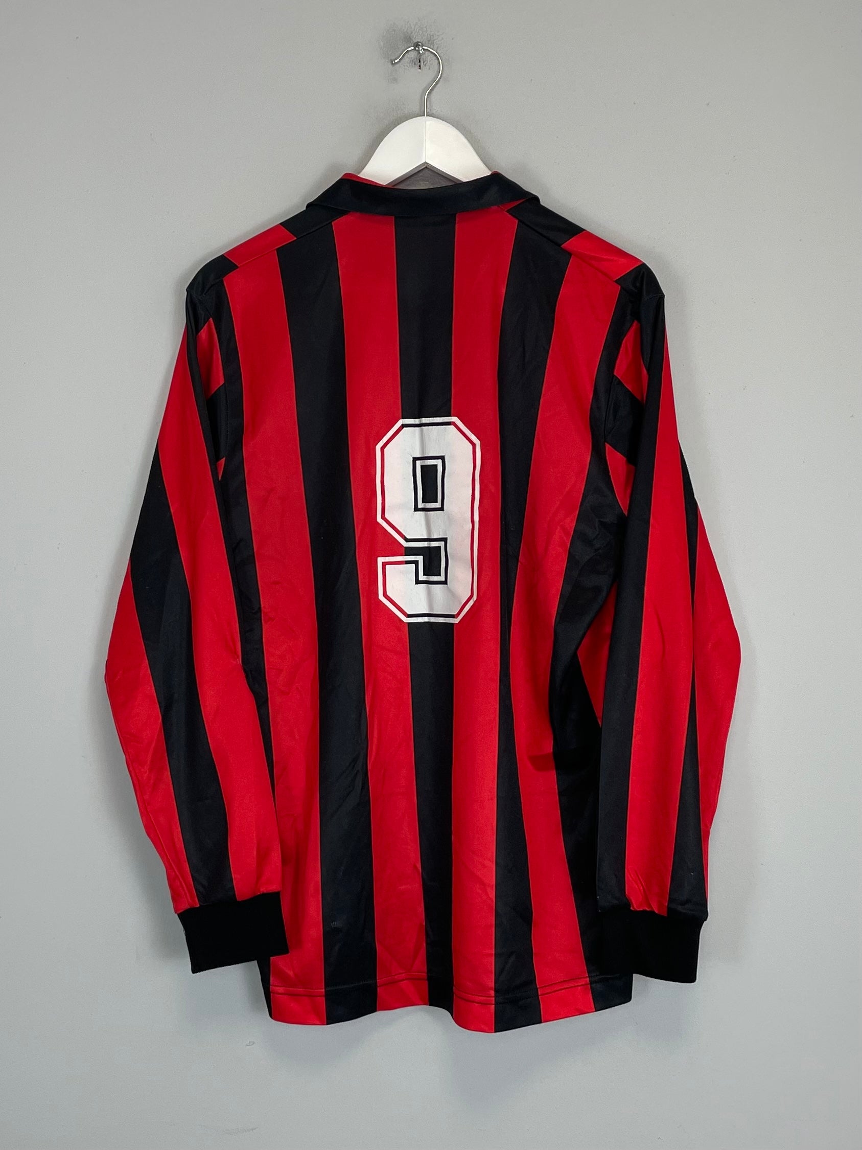 Shop 1989/90 AC MILAN #9 L/S HOME SHIRT (L) KAPPA, classic football shirts, vintage football shirts & retro soccer jerseys at Cult Kits