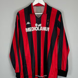 Shop 1989/90 AC MILAN #9 L/S HOME SHIRT (L) KAPPA, classic football shirts, vintage football shirts & retro soccer jerseys at Cult Kits