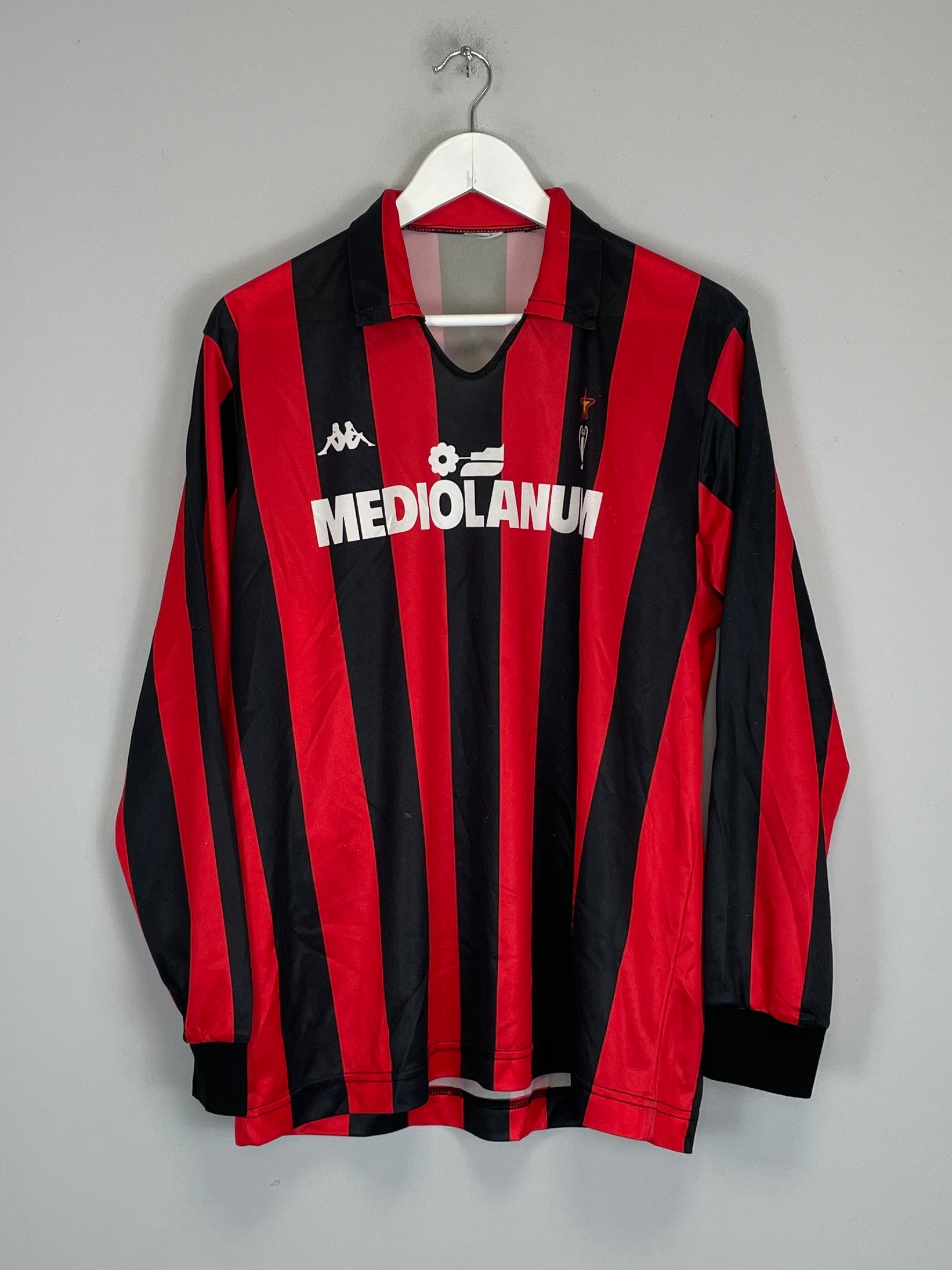 Shop 1989/90 AC MILAN #9 L/S HOME SHIRT (L) KAPPA, classic football shirts, vintage football shirts & retro soccer jerseys at Cult Kits