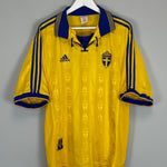 Shop 1998/99 SWEDEN HOME SHIRT (XL) ADIDAS, classic football shirts, vintage football shirts & retro soccer jerseys at Cult Kits