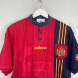 Shop 1996/98 SPAIN HOME SHIRT (M) ADIDAS, classic football shirts, vintage football shirts & retro soccer jerseys at Cult Kits
