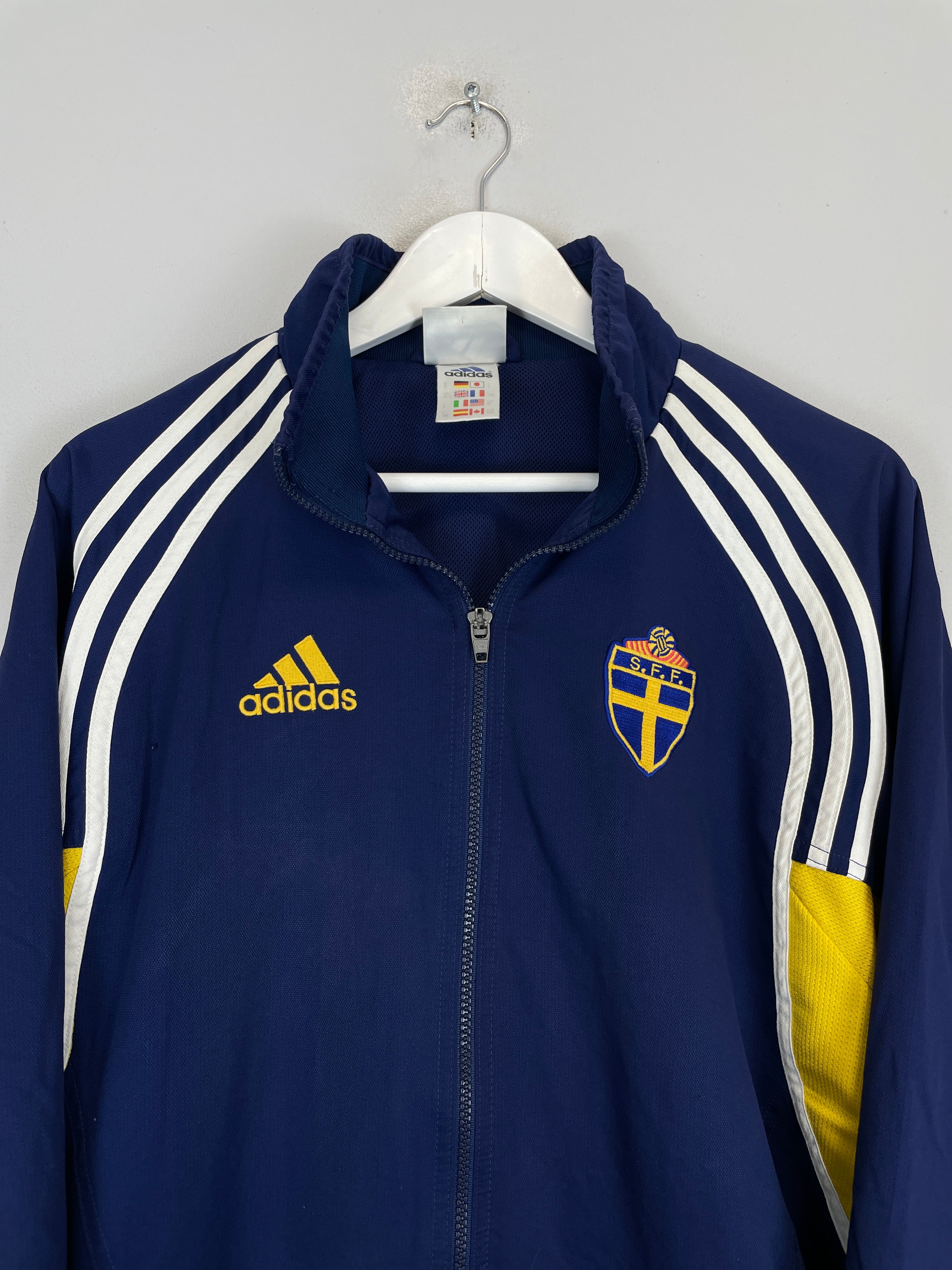 Shop 2002/04 SWEDEN JACKET (M) ADIDAS, classic football shirts, vintage football shirts & retro soccer jerseys at Cult Kits