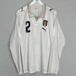 Shop 2007/09 ITALY PANUCCI #2 L/S AWAY SHIRT (M) PUMA, classic football shirts, vintage football shirts & retro soccer jerseys at Cult Kits