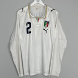 Shop 2007/09 ITALY PANUCCI #2 L/S AWAY SHIRT (M) PUMA, classic football shirts, vintage football shirts & retro soccer jerseys at Cult Kits