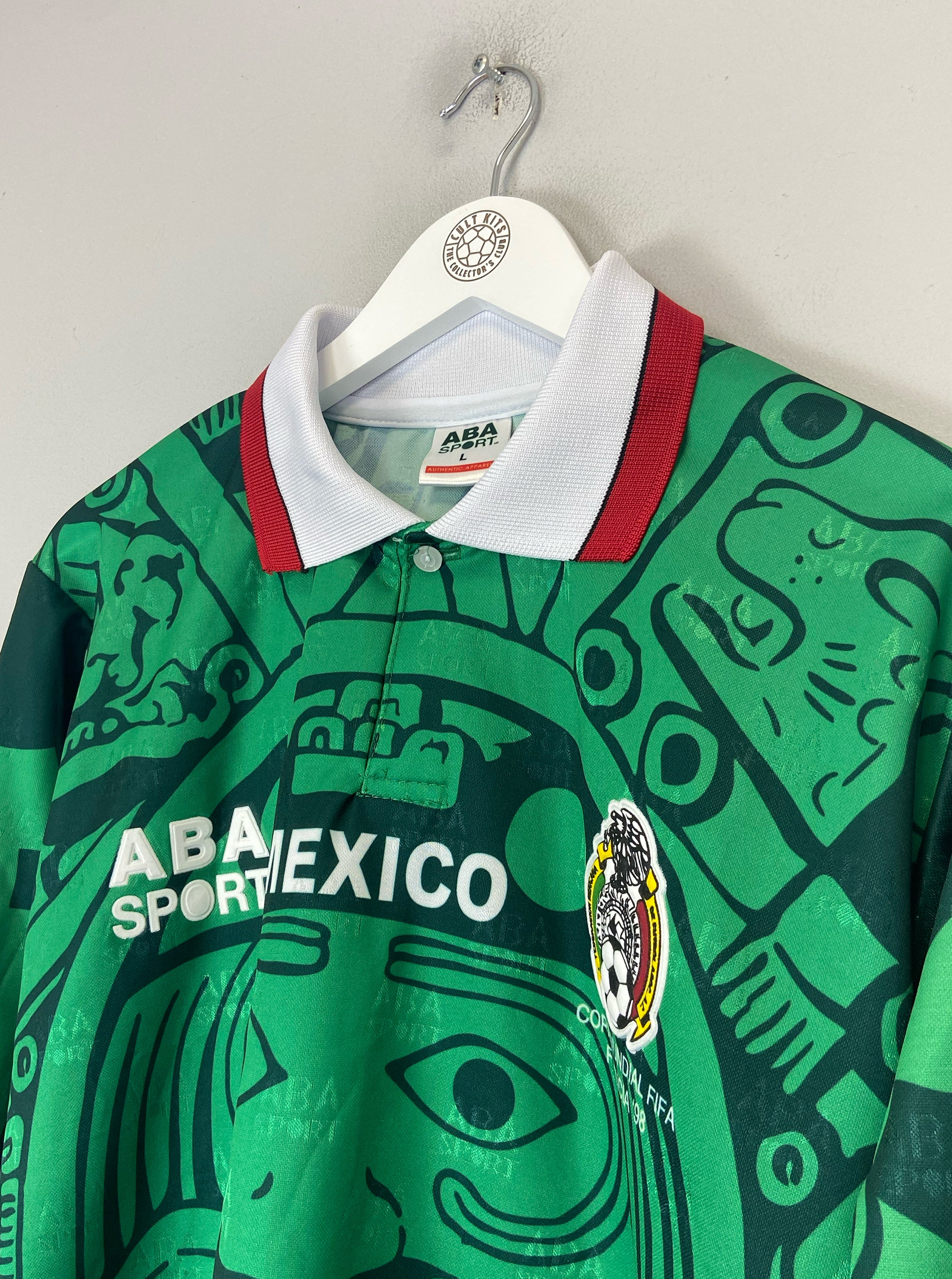 Shop 1998 Mexico *Reissue* L/S Home Shirt (Multiple Sizes) ABA Sport, classic football shirts, vintage football shirts & retro soccer jerseys at Cult Kits