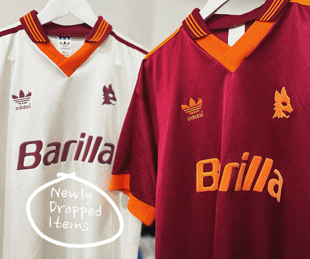 cult kits new in collection classic 1992 as roma adidas home and away shirts