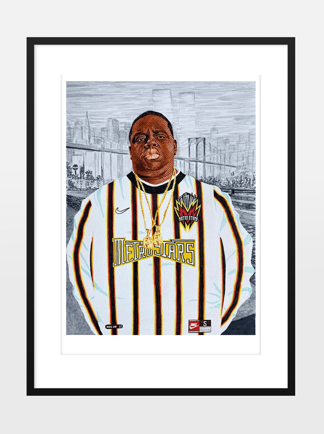 Shop BIGGIE METRO STARS A3 PRINT, classic football shirts, vintage football shirts & retro soccer jerseys at Cult Kits