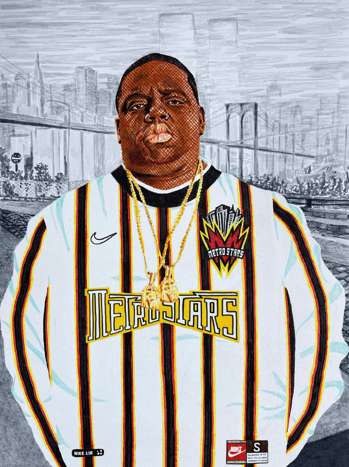 Shop BIGGIE METRO STARS A3 PRINT, classic football shirts, vintage football shirts & retro soccer jerseys at Cult Kits