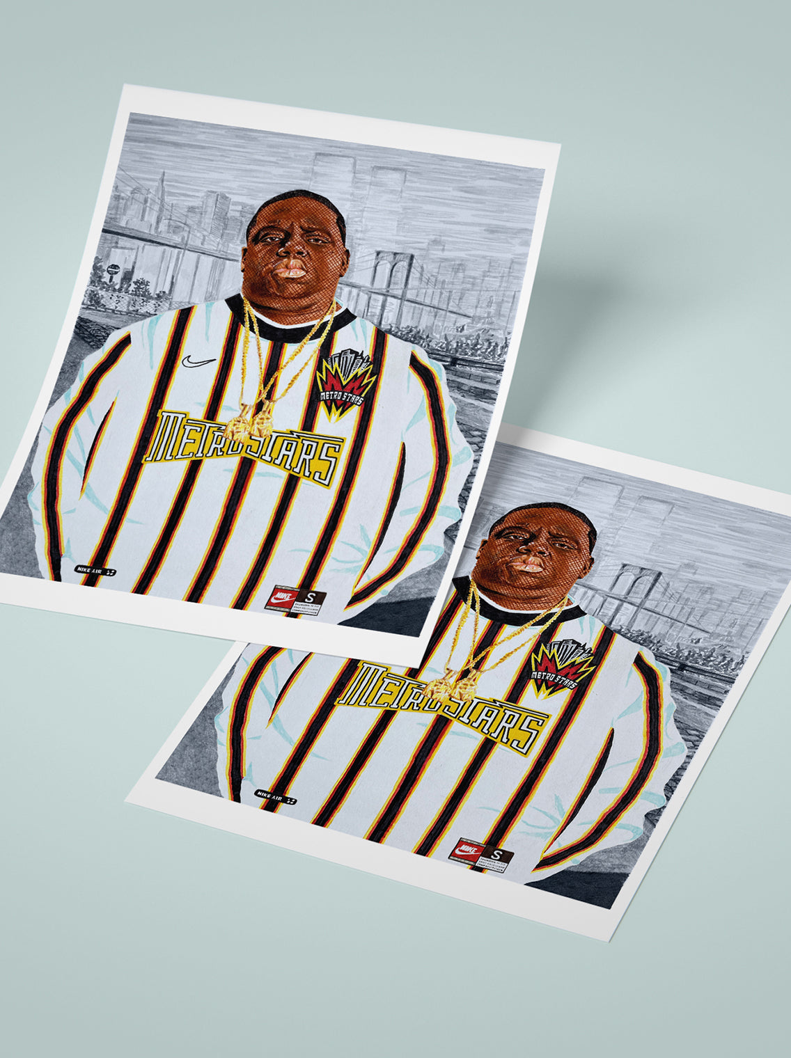 Shop BIGGIE METRO STARS A3 PRINT, classic football shirts, vintage football shirts & retro soccer jerseys at Cult Kits