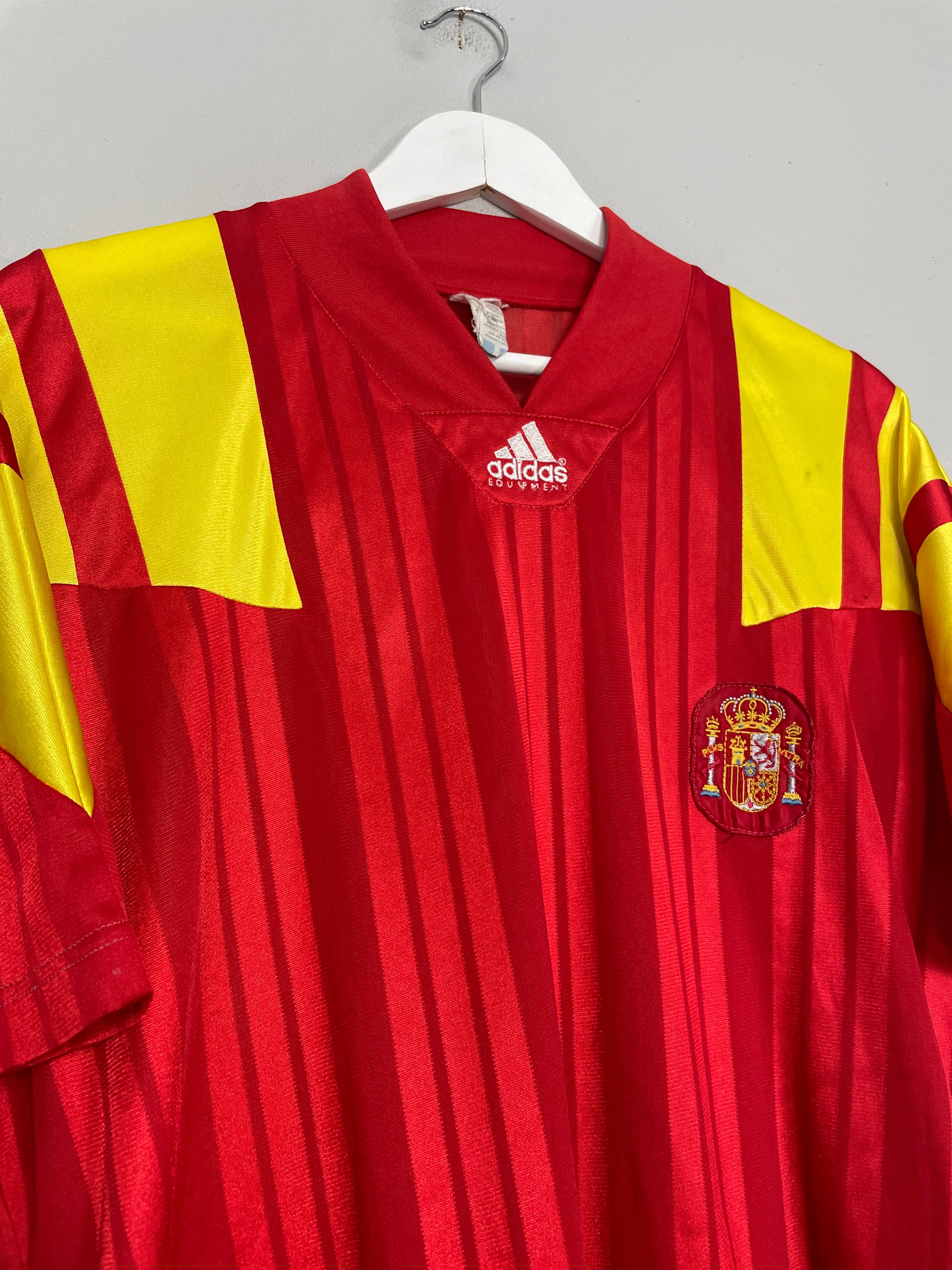 Shop 1992/94 SPAIN HOME SHIRT (L) ADIDAS, classic football shirts, vintage football shirts & retro soccer jerseys at Cult Kits
