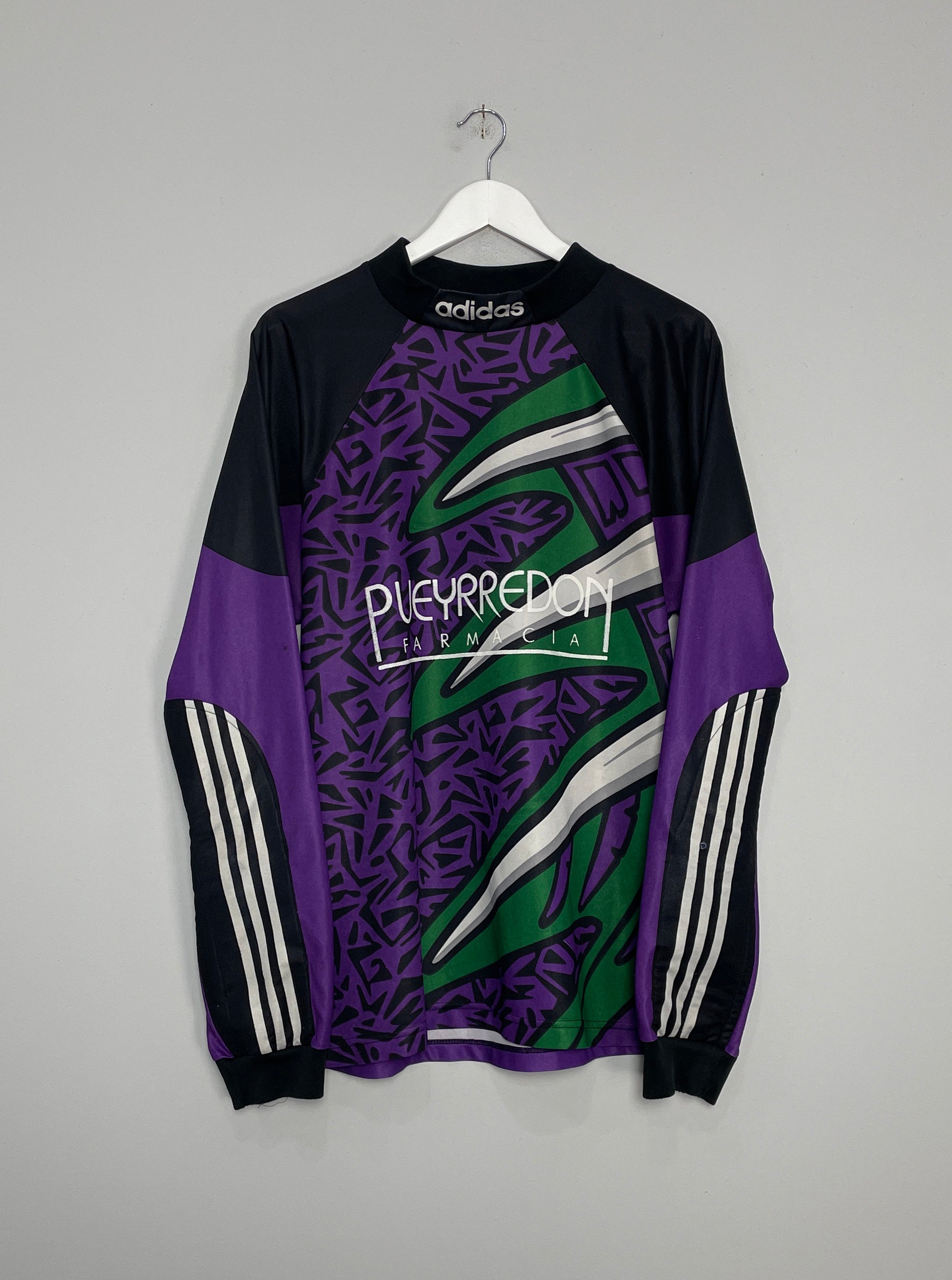 Shop 1995/96 CLUB PUEYRREDON #12 GK SHIRT (XL) ADIDAS, classic football shirts, vintage football shirts & retro soccer jerseys at Cult Kits