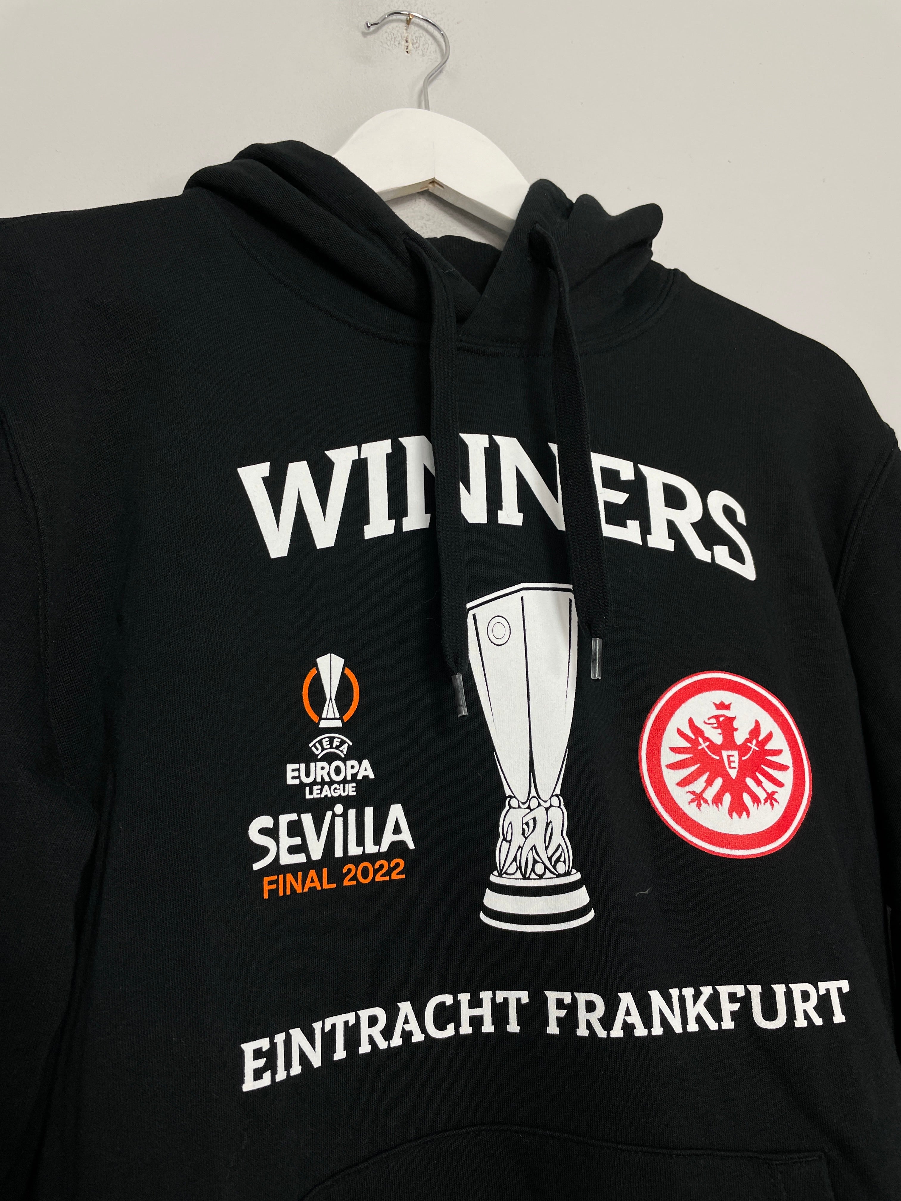 Shop 2022 EINTRACHT FRANKFURT EUROPA LEAGUE WINNERS HOODIE (M) OFFICIAL MERCHANDISE, classic football shirts, vintage football shirts & retro soccer jerseys at Cult Kits