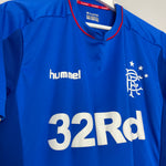 Shop 2018/19 RANGERS HOME SHIRT (M) HUMMEL, classic football shirts, vintage football shirts & retro soccer jerseys at Cult Kits