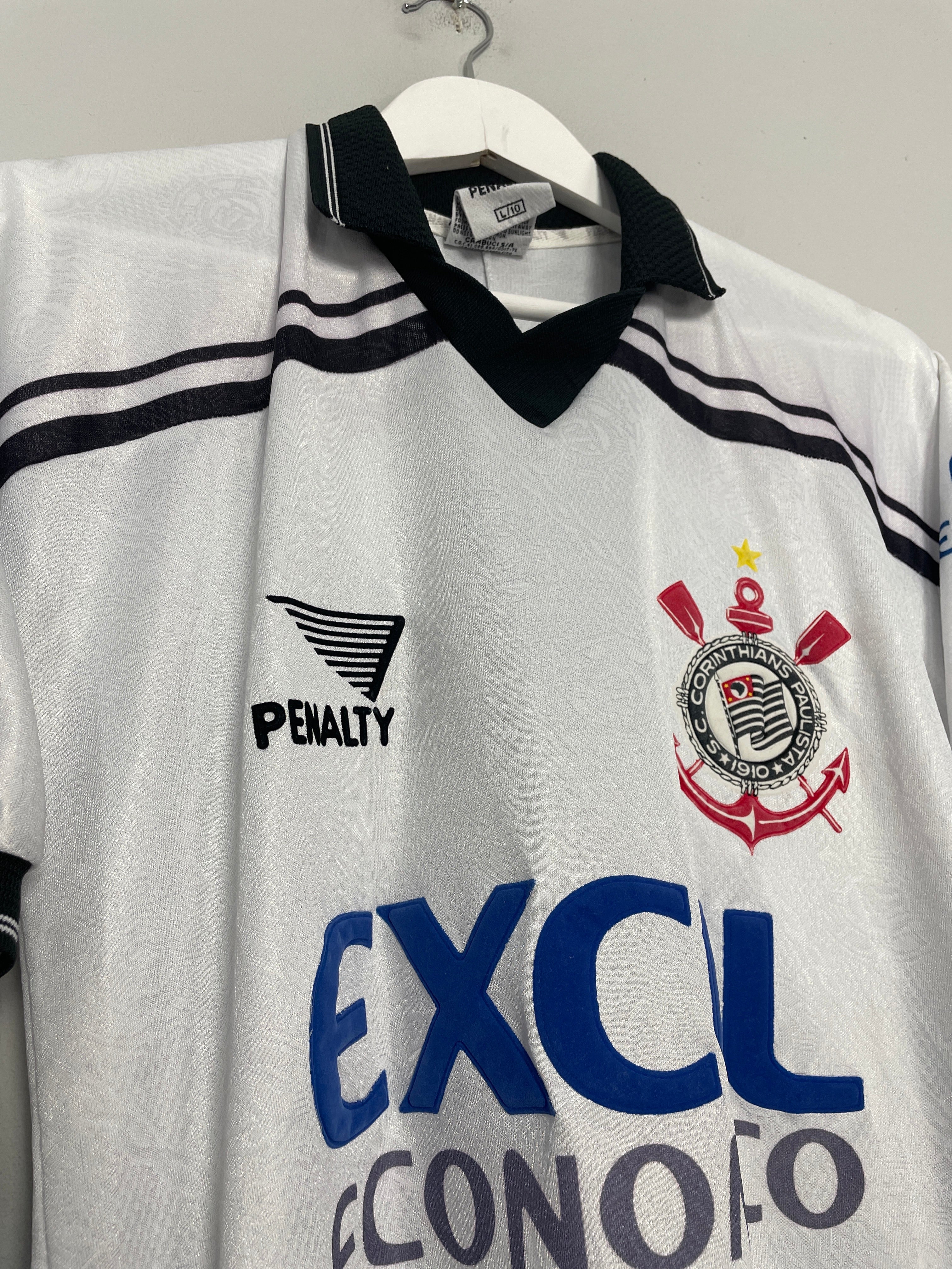 Shop 1997/98 CORINTHIANS #11 HOME SHIRT (L) PENALTY, classic football shirts, vintage football shirts & retro soccer jerseys at Cult Kits