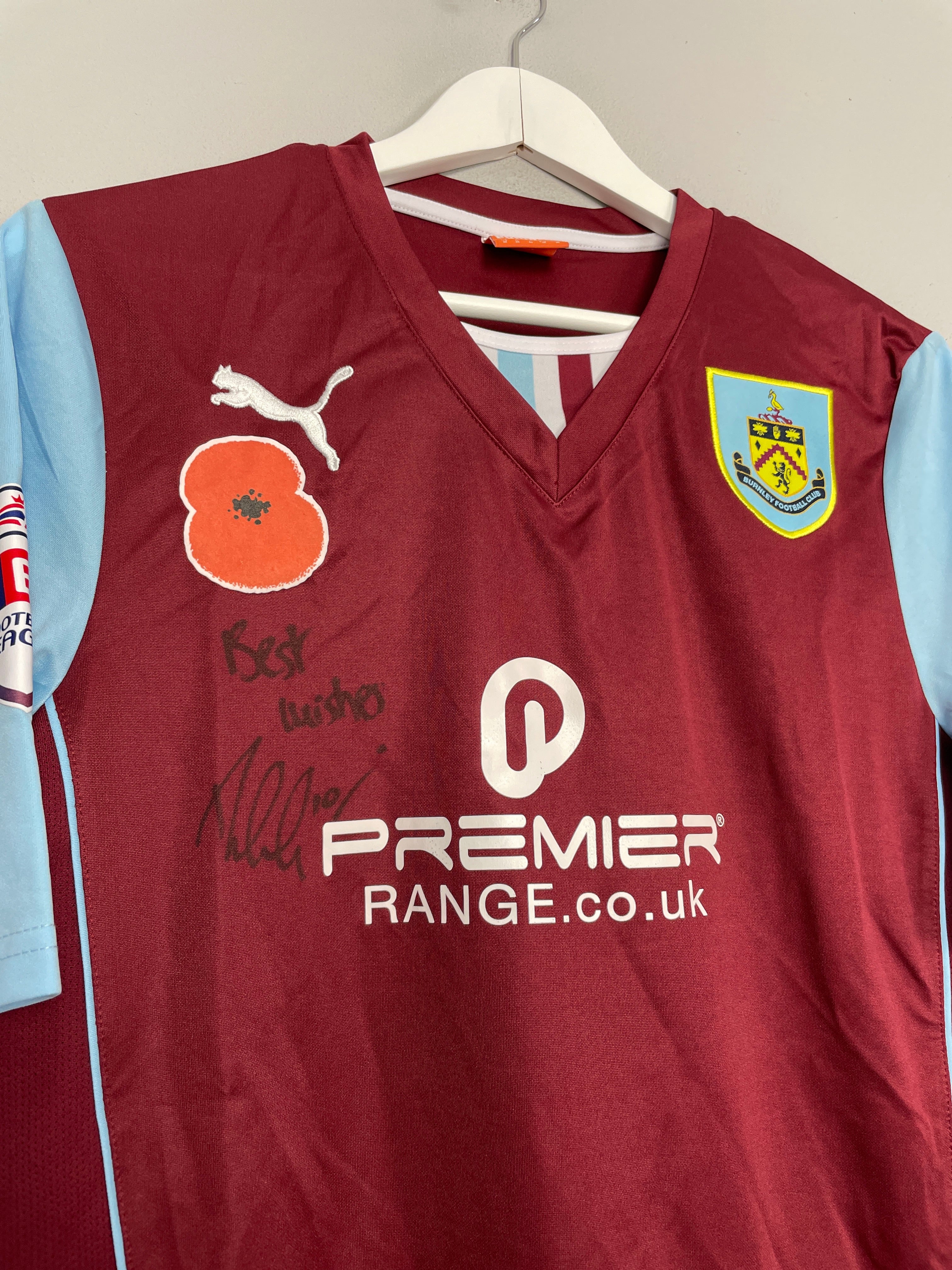 Shop 2013/14 BURNLEY INGS #10 *MATCH ISSUE + SIGNED* HOME SHIRT (M) PUMA, classic football shirts, vintage football shirts & retro soccer jerseys at Cult Kits