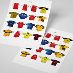 Shop ICONIC ARSENAL SHIRTS A3 PRINT, classic football shirts, vintage football shirts & retro soccer jerseys at Cult Kits
