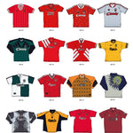 Shop ICONIC LIVERPOOL SHIRTS A3 PRINT, classic football shirts, vintage football shirts & retro soccer jerseys at Cult Kits