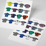 Shop ICONIC NEWCASTLE UNITED SHIRTS A3 PRINT, classic football shirts, vintage football shirts & retro soccer jerseys at Cult Kits