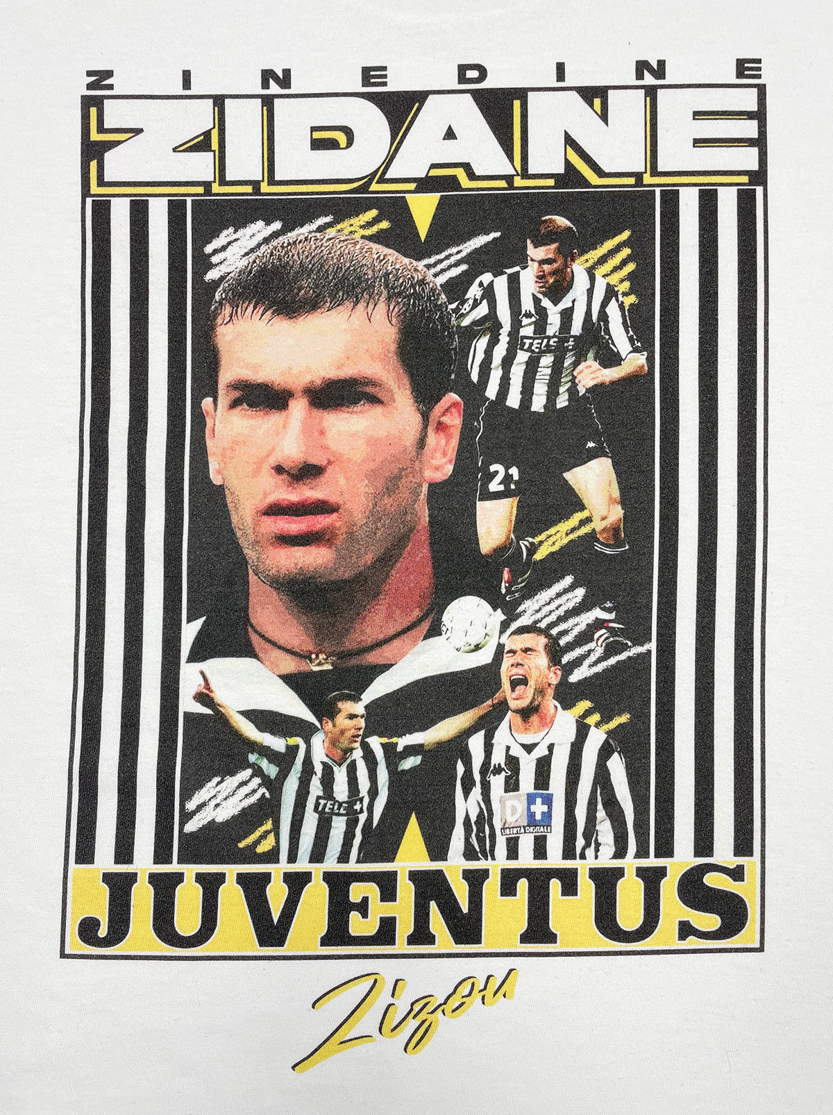 Shop JUVENTUS ZIZOU BOOTLEG TEE, classic football shirts, vintage football shirts & retro soccer jerseys at Cult Kits