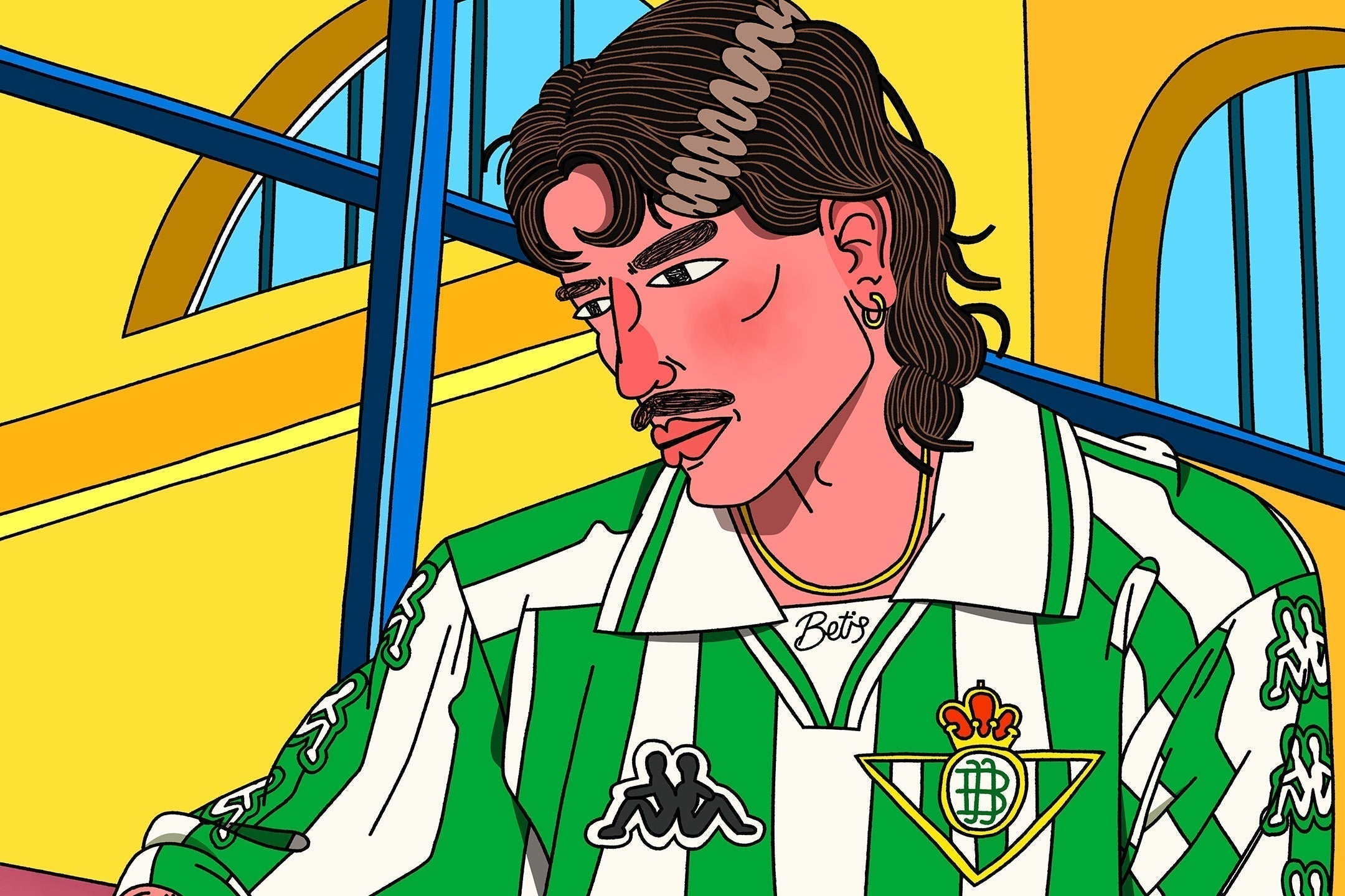 Vintage Hector Bellerin Real Betis Kappa shirt illustration - Cult Kits artist showcase Eddy Rosas
