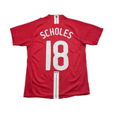 2007/08 Manchester United Scholes #18 Home Shirt (M) Nike