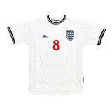 1999/01 ENGLAND SCHOLES #8 HOME SHIRT (M) UMBRO