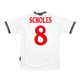 1999/01 ENGLAND SCHOLES #8 HOME SHIRT (M) UMBRO