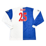 1996/98 BLACKBURN ROVERS DUFF #25 L/S HOME SHIRT (XL) ASICS