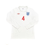 2010/11 ENGLAND GERRARD #4 L/S HOME SHIRT (M) UMBRO