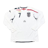 2007/09 England Beckham #7 L/S Home Shirt (L) Umbro