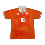 1996 Netherlands Bergkamp #10 Home Shirt (L) Lotto