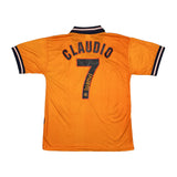 1998/99 VALENCIA CLAUDIO #7 *MINT* AWAY SHIRT (L) LUANVI