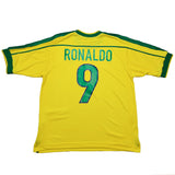 1998/00 BRAZIL RONALDO #9 HOME SHIRT (L) NIKE