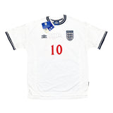 1999/01 ENGLAND OWEN #10 *BNWT* SIGNED HOME SHIRT (XL) UMBRO