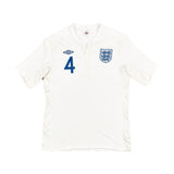 2010/11 ENGLAND GERRARD #4 HOME SHIRT (M) UMBRO