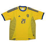 2002/03 SWEDEN IBRAHIMOVIC #21 HOME SHIRT (L) ADIDAS