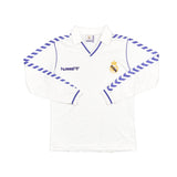 1989/90 REAL MADRID L/S *MINT* HOME SHIRT (L) HUMMEL