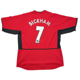 2002/04 MANCHESTER UNITED BECKHAM #7 HOME SHIRT (XL) NIKE
