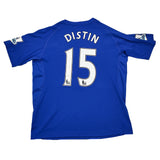 2010/11 EVERTON DISTIN #15 *MATCH ISSUE* HOME SHIRT (XL) LE COQ