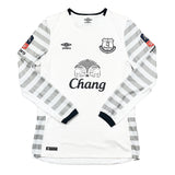 2015/16 EVERTON STONES #5 *MATCH ISSUE + SIGNED* L/S CUP AWAY SHIRT (M) UMBRO