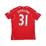 2014/15 LIVERPOOL STERLING #31 *SIGNED* HOME SHIRT (M) WARRIOR