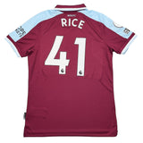 2021/22 WEST HAM RICE #41 *MATCH WORN* HOME SHIRT (M) UMBRO