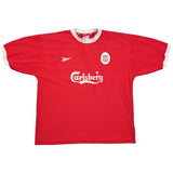 1998/00 LIVERPOOL DUNDEE #16 *SIGNED* HOME SHIRT (XL) REEBOK