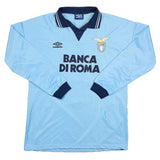 1995/96 LAZIO FUSER #14 *MATCH ISSUE* L/S HOME SHIRT (L) UMBRO