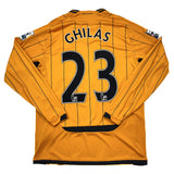2009/10 HULL CITY GHILAS #23 *MATCH WORN vs MANCHESTER UNITED* L/S HOME SHIRT (M) UMBRO